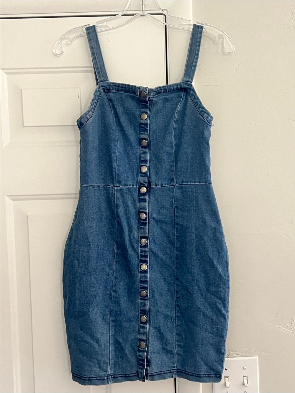 Active USA Blue Denim Button-Front Dress